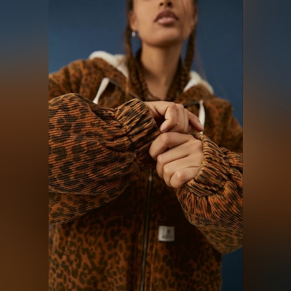 BDG Leopard Print Cord Skater Jacket - Picture 6 of 7